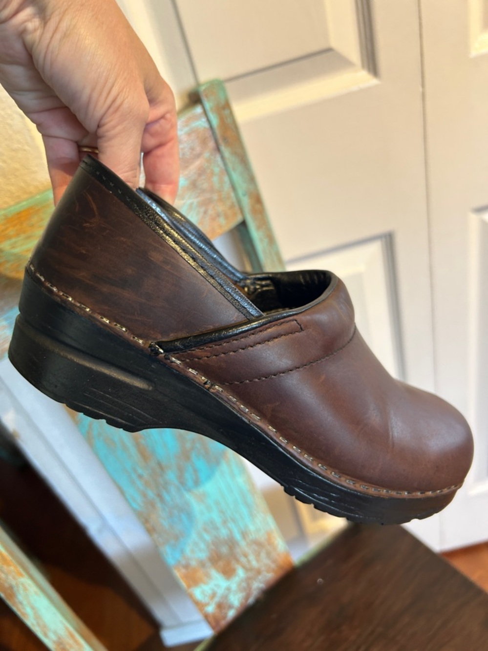 Dansko Brown Oiled Leather Professional Clogs - Picture 8 of 8
